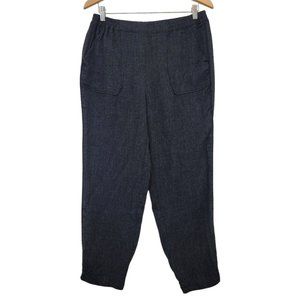 Zara Womens Size Large Viscose Jogger Trousers Pants Gray Melange Pockets Casual